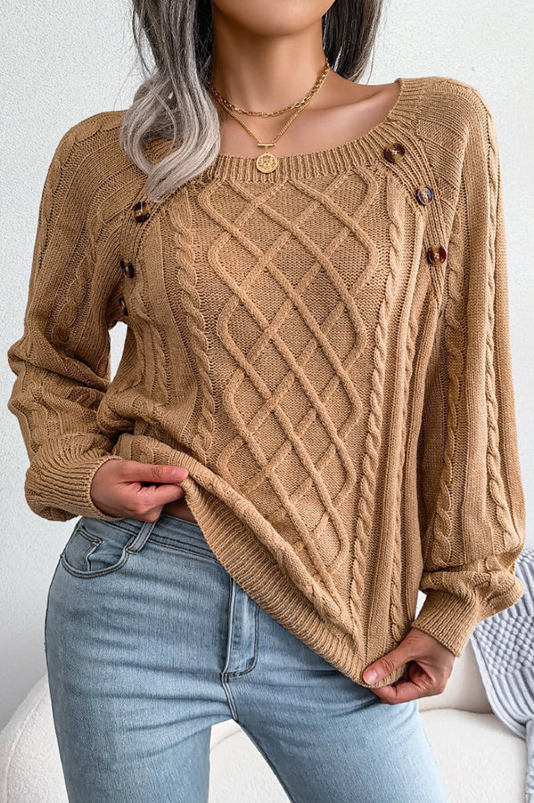 WW | Sweet Life Knopf Kabelstrick Pullover