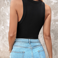 WW | Tanktop Eingebauter Bh Gerippter Rundhals
