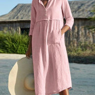 WW | Sommer Midikleid mit Knöpfen Adela