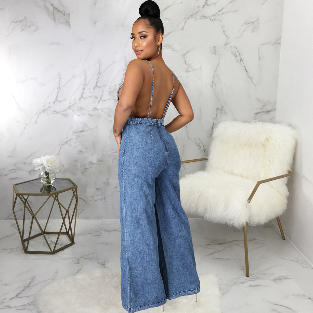 W&W Mode Denim Overall | Trendiger Overall im Denim-Look für Damen