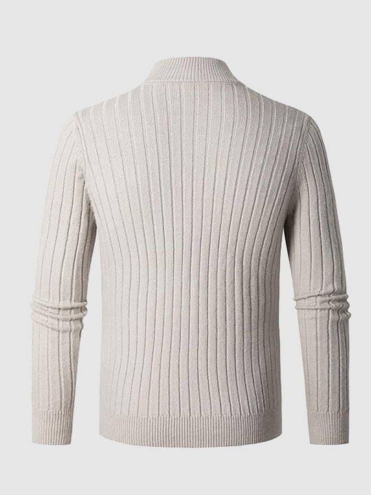 W&W Mode | Herren Freizeitpullover Mit Reißverschluss Aus Kabelstrick