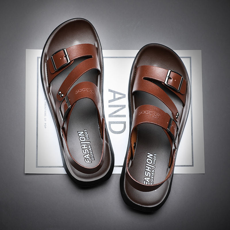 W&W Mode | Sandalen Aus Spaltleder Mit Schnalle