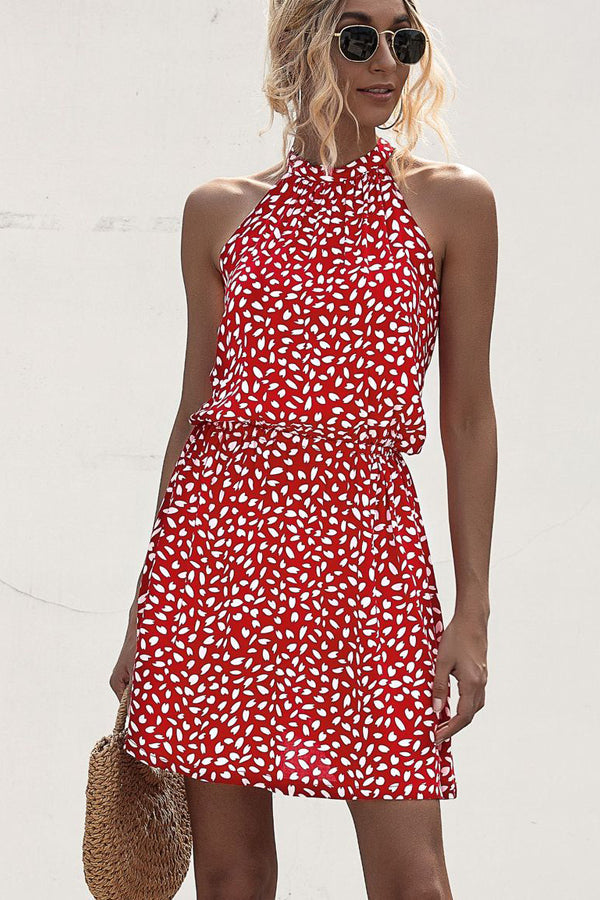 WW Neckholderkleid mit Polka Dot-Print