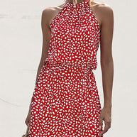 WW Neckholderkleid mit Polka Dot-Print