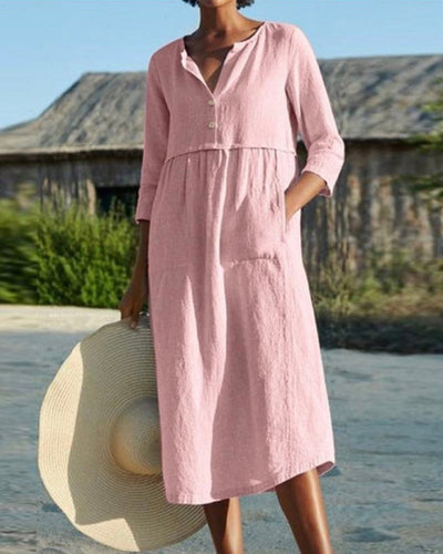 WW | Sommer Midikleid mit Knöpfen Adela