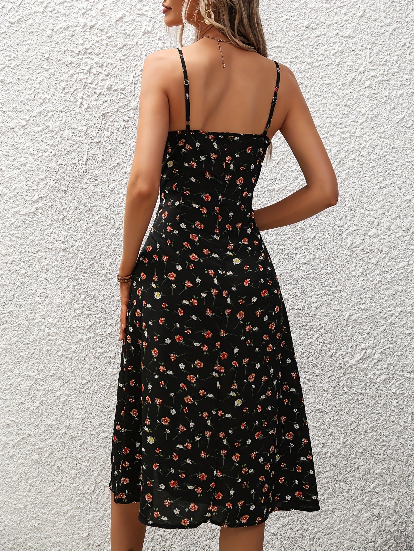 WW Polka-Dot-Hosenträgerkleid - Damenlangkleid