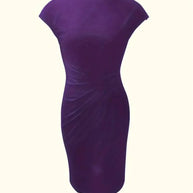 WW | Stilvolles Schmales Kleid Mit Rundhalsausschnitt