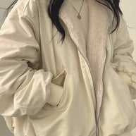 Bequeme Fleece-Wende-Hoodie-Jacke