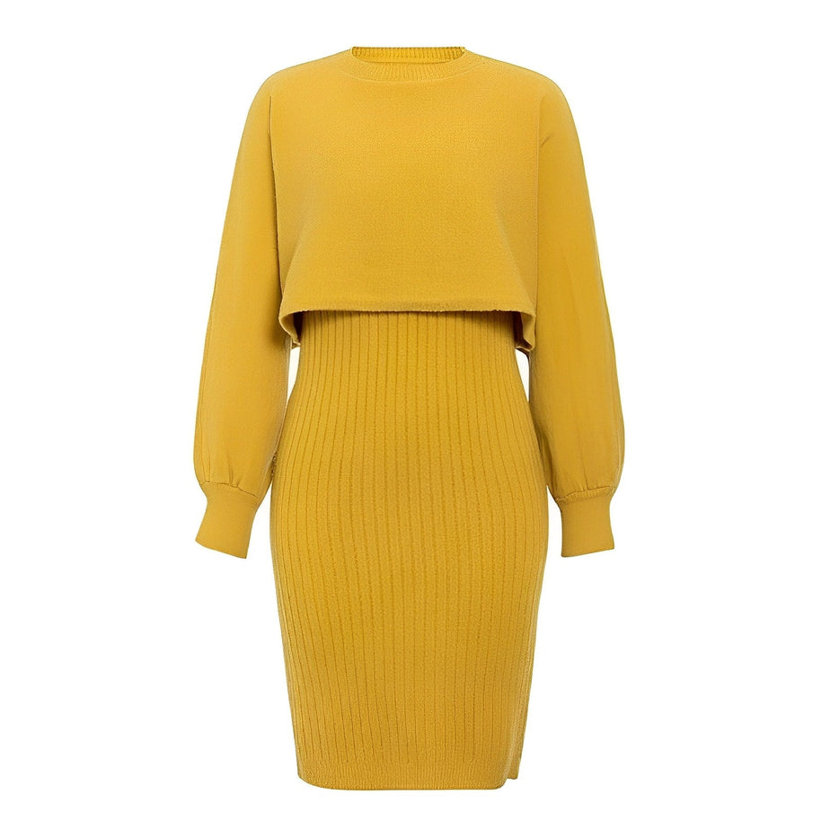 WW | 2|Teiliges Strickkleid Mit Flügelärmeln
