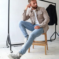 WW | Premium-Jacke mit Knopfverschluss für Herren | Stylische und bequeme Jacke