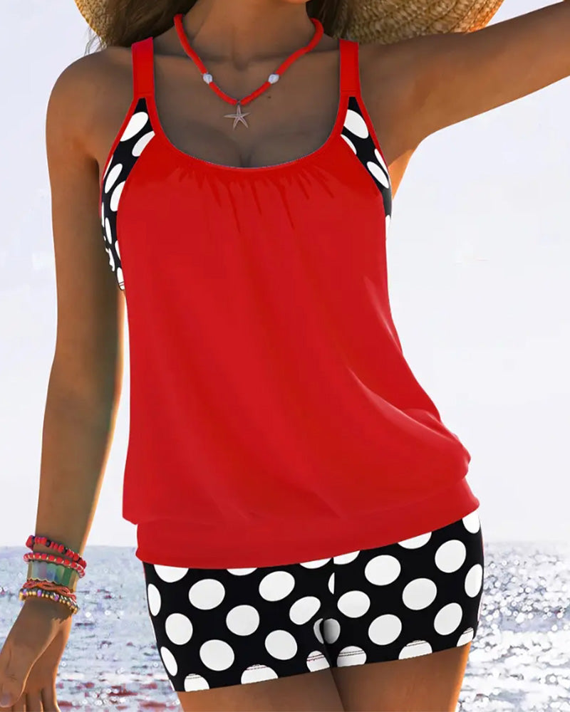 WW | Badeanzug Tanktop mit Polka Dot Boxer