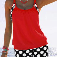 WW | Badeanzug Tanktop mit Polka Dot Boxer
