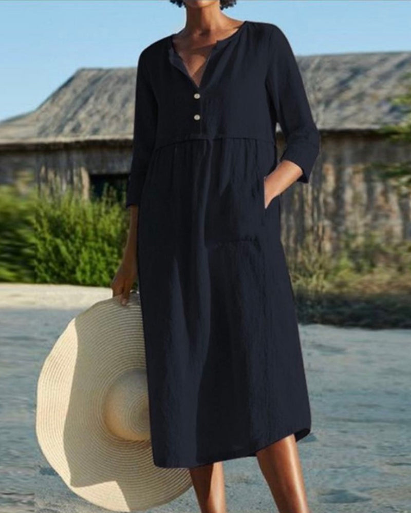WW | Sommer Midikleid mit Knöpfen Adela