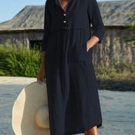 WW | Sommer Midikleid mit Knöpfen Adela