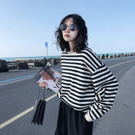 WW | Retro-Gestreiftes Langarmshirt