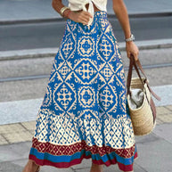 WW | Boho Lange Rock Mit Print