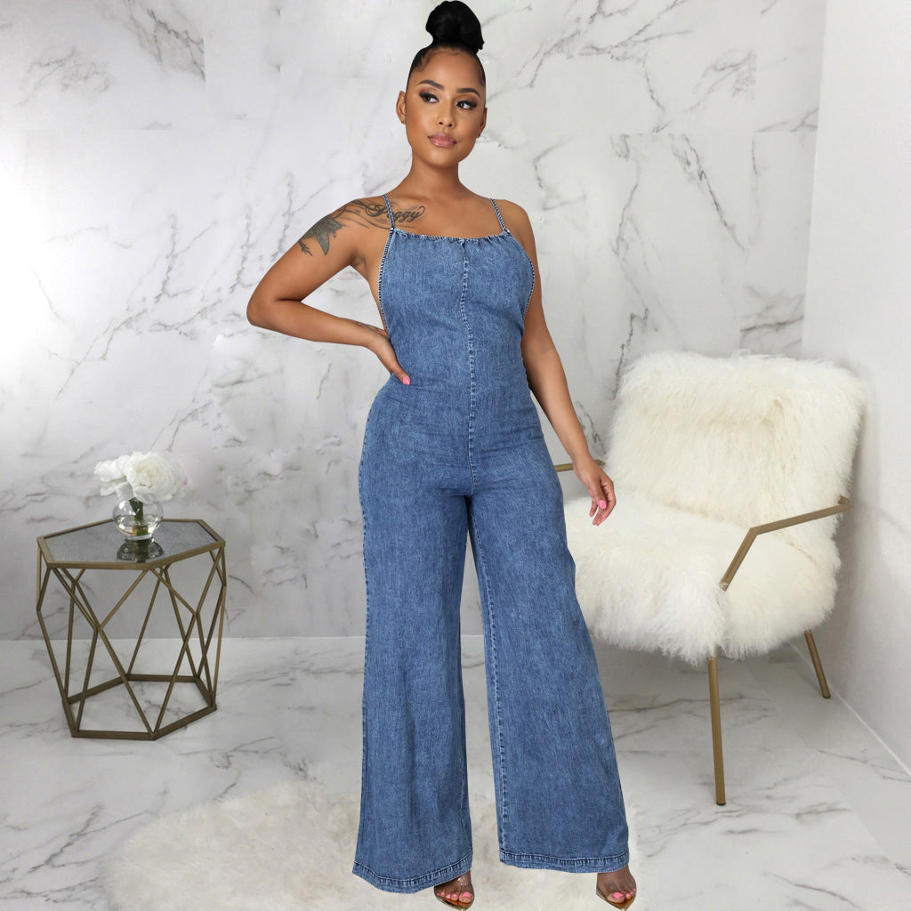 W&W Mode Denim Overall | Trendiger Overall im Denim-Look für Damen