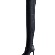 WW | Overknee Stiefel Blockabsatz Runde Spitze Reißverschluss Lug Sohle