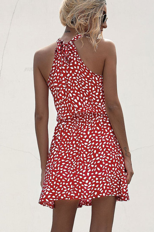 WW Neckholderkleid mit Polka Dot-Print