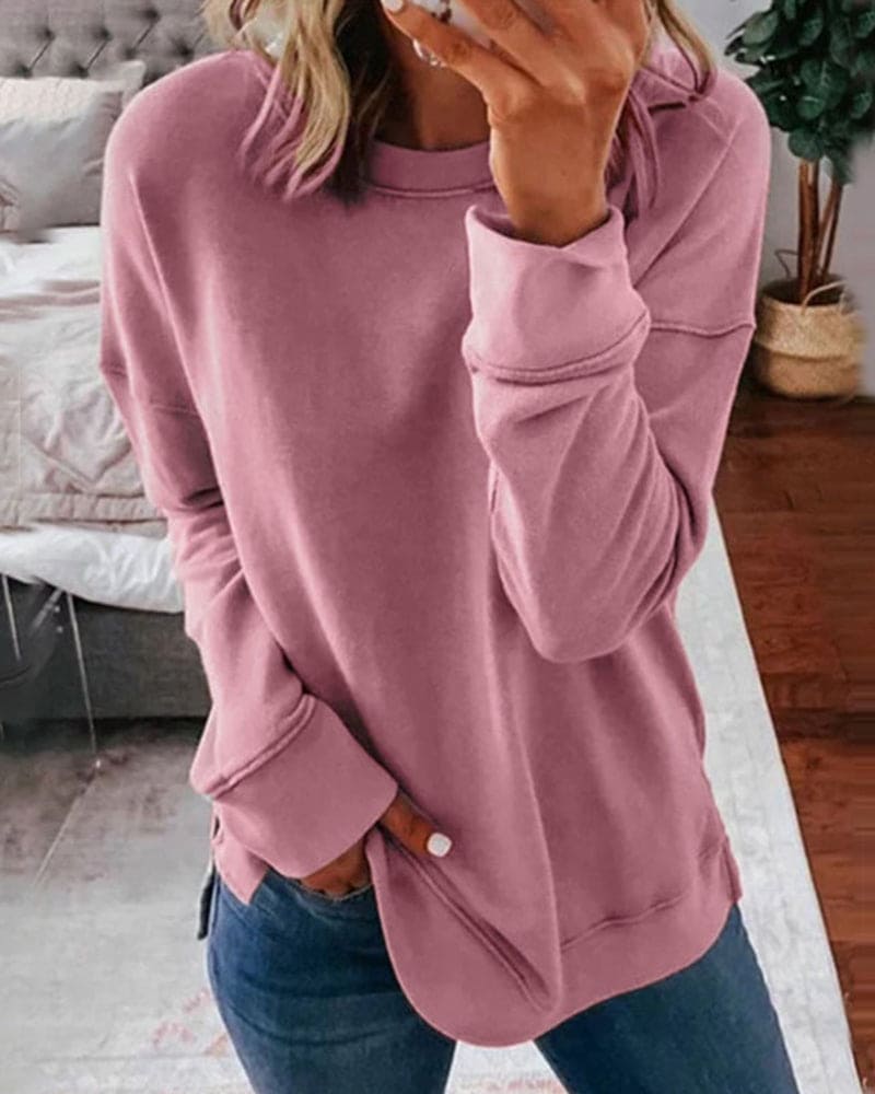 W&W Mode | Einfarbiger Damen Sweatshirt