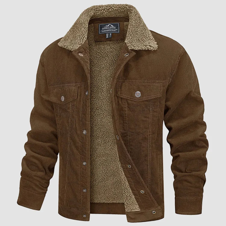 WW | Herren Winterjacke mit Knopfleiste und Kragen Design
