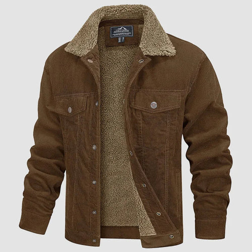 WW | Herren Winterjacke mit Knopfleiste und Kragen Design