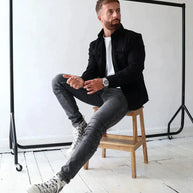 WW | Premium-Jacke mit Knopfverschluss für Herren | Stylische und bequeme Jacke