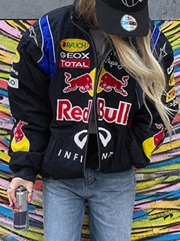 WW | Weinlese Moto Jacke Mit Kontrastfarbdruck