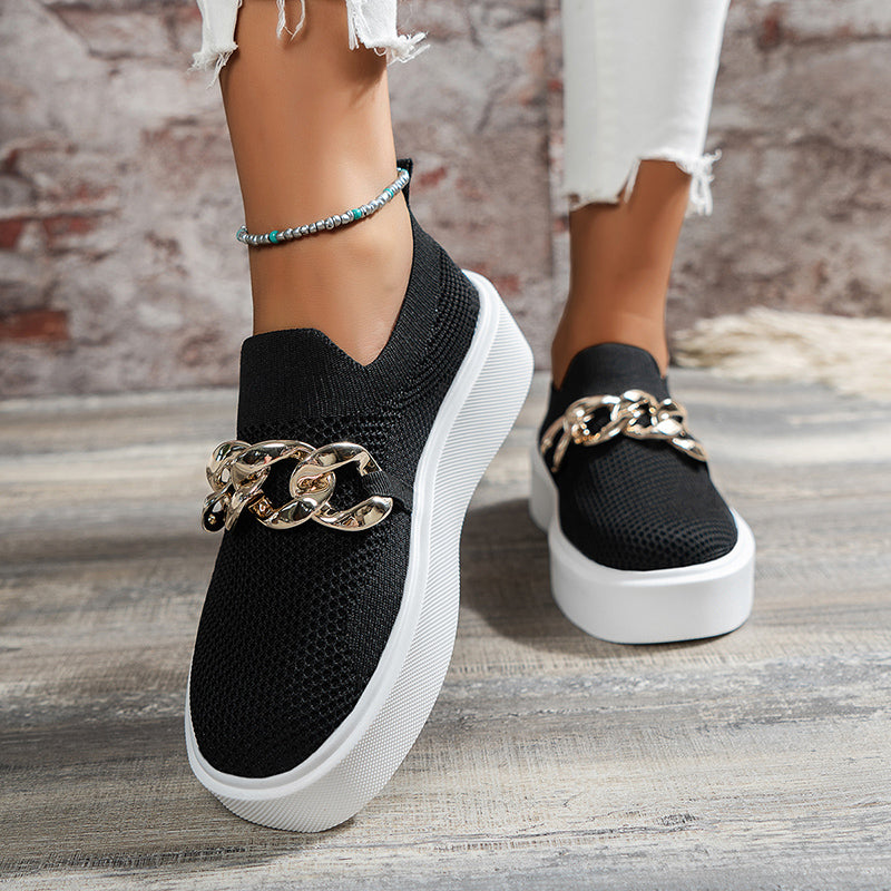 W&W Mode Flachschuhe für Damen - Atmungsaktive Mesh-Schuhe