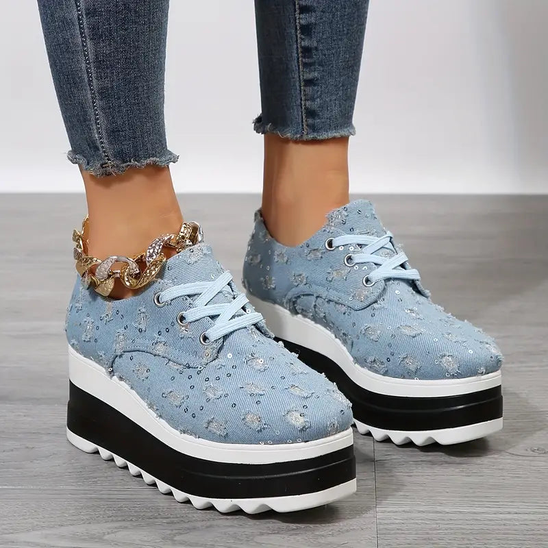 WW | Schuhe Geometrische Muster Auf Keilabsätzen