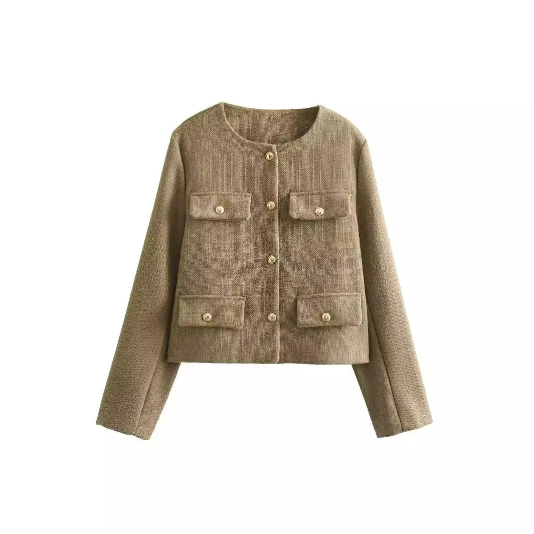W&W Mode | Schicke und elegante Blazerjacke mit Knopfverschluss für Damen