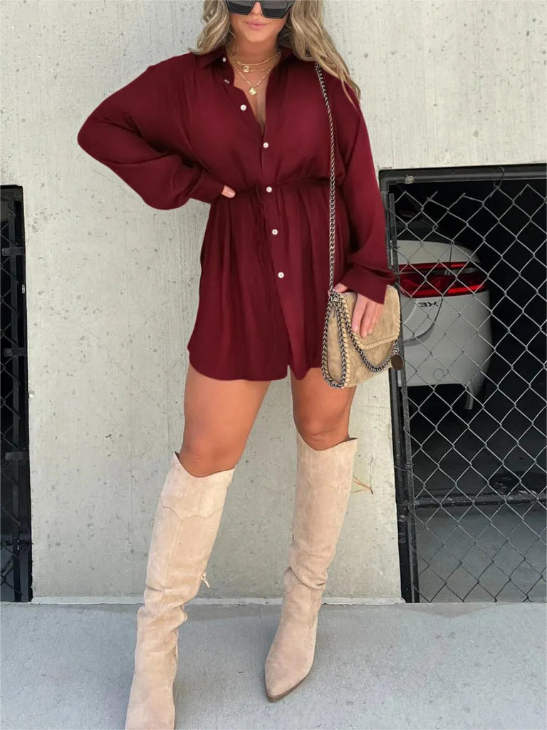 WW | Eleganter Jumpsuit Mit Langarm Und Knopfdetails