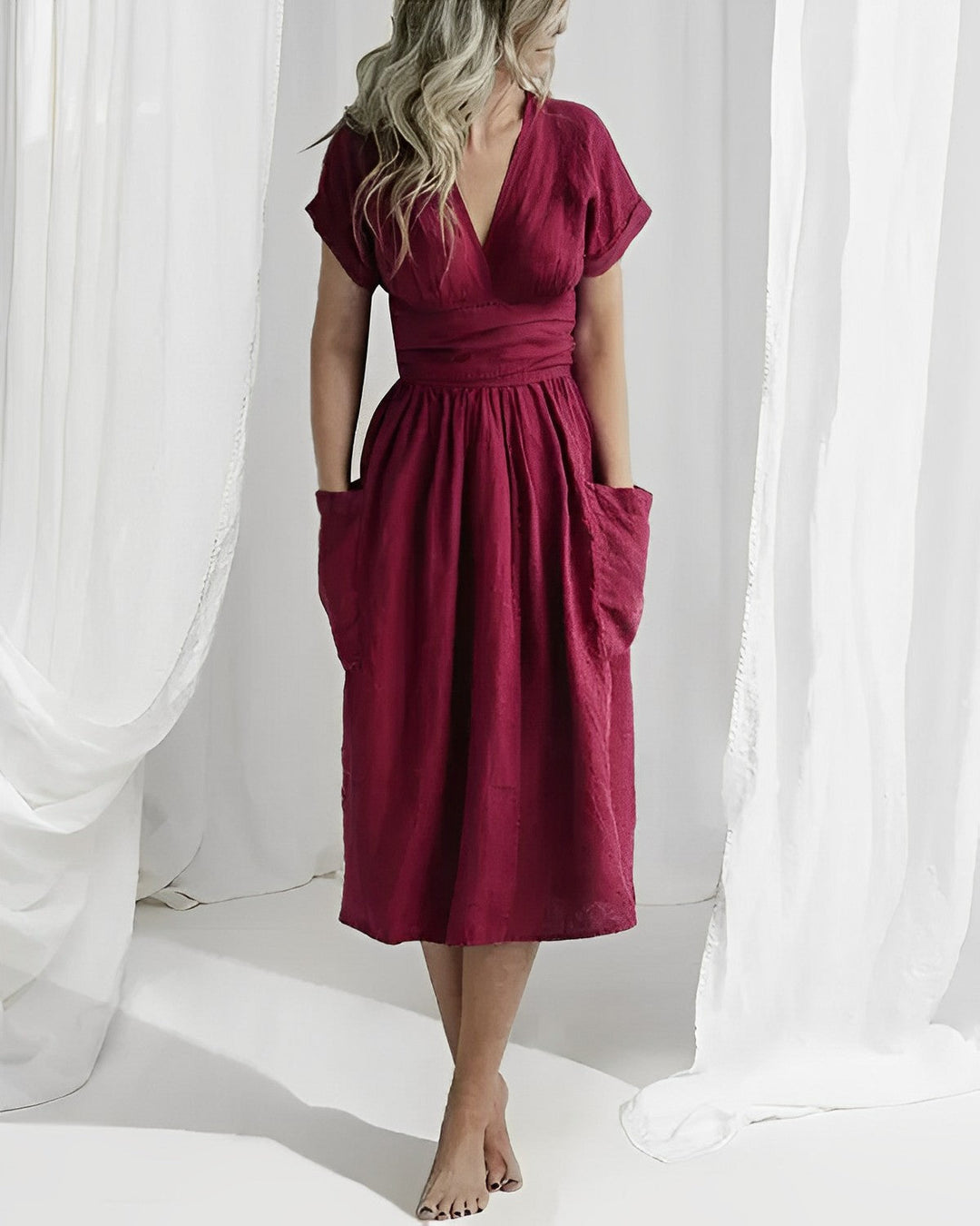 W&W Mode - Strickkleid mit Schnürung und Taschen