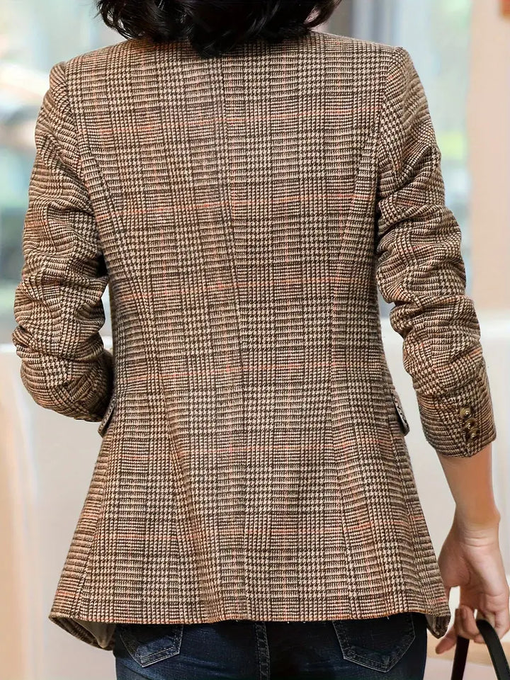 W&W Mode | Karierter Blazer Mit Revers Und Einem Knopf