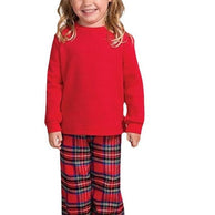 WW | Stilvolle Winter Familie Karo Rot Weihnachts-Pyjama Set für Unisex