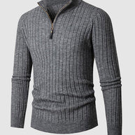 WW | Herren Freizeitpullover Mit Reißverschluss Aus Kabelstrick
