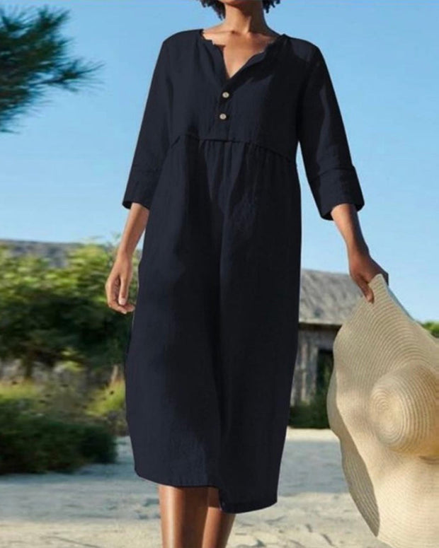 WW | Sommer Midikleid mit Knöpfen Adela