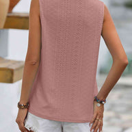 WW | Gespaltene Spitze V-Ausschnitt Ärmelloses Shirt