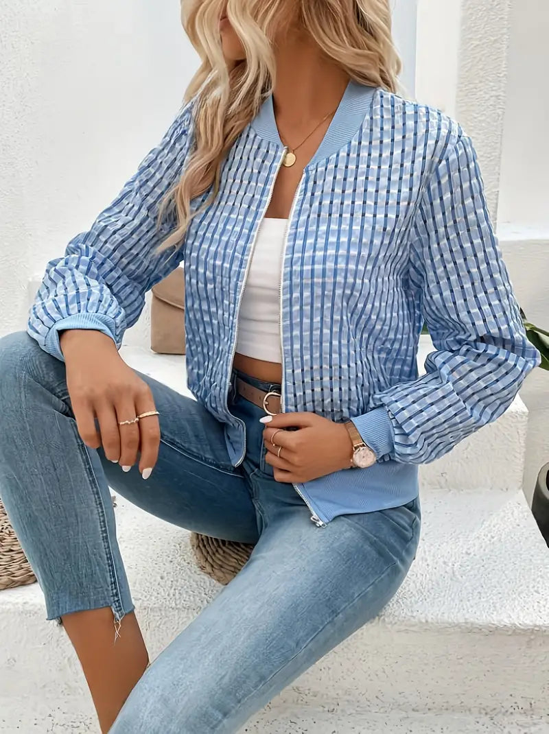 WW | Karierte Jacke mit Reißverschluss – Vielseitig und Stylisch