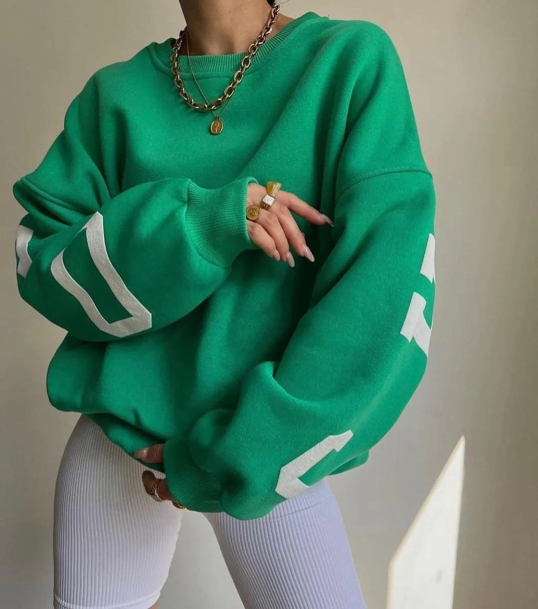 WW | Damenpullover mit lässigem Druck