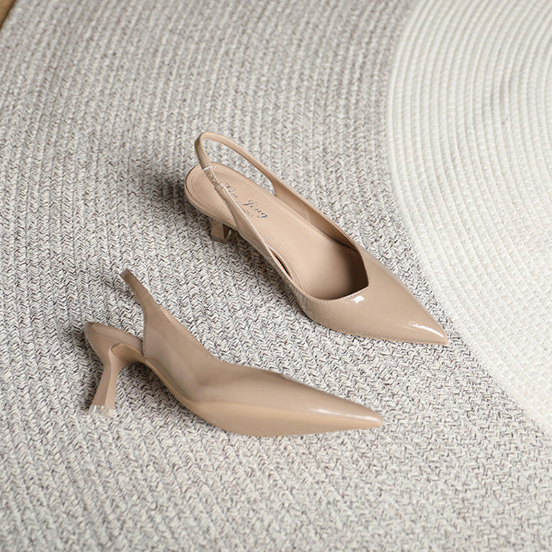 WW | Einfarbige, Temperamentvolle High Heels mit Spitzer Zehenpartie