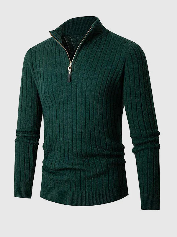 W&W Mode | Herren Freizeitpullover Mit Reißverschluss Aus Kabelstrick