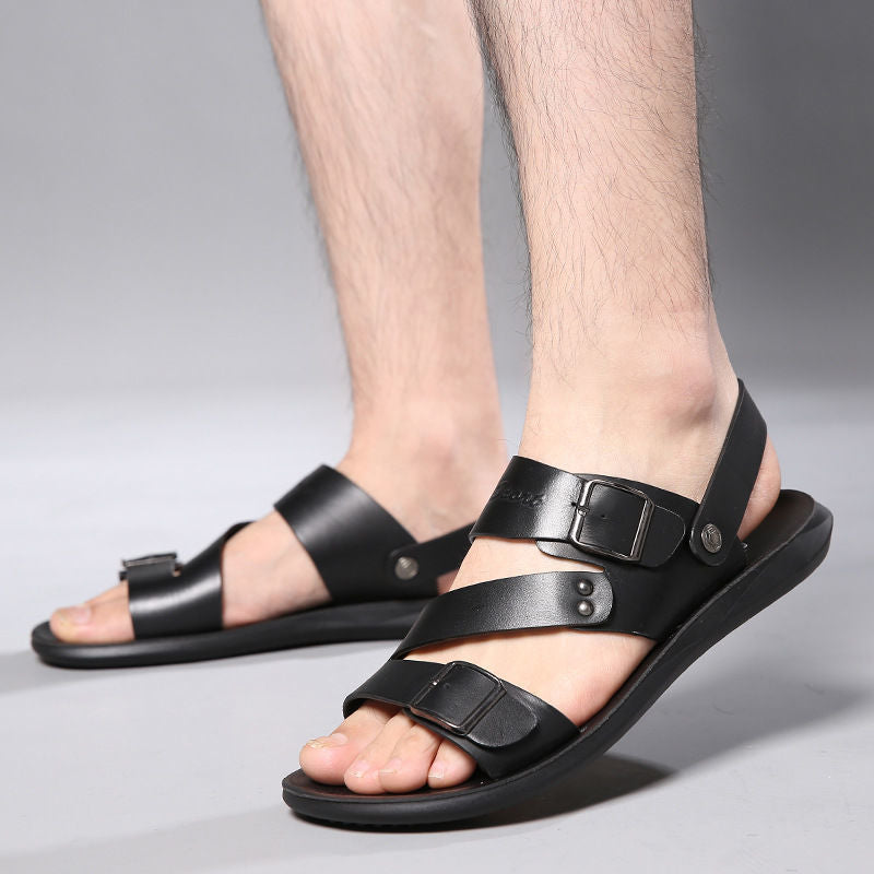 W&W Mode | Sandalen Aus Spaltleder Mit Schnalle