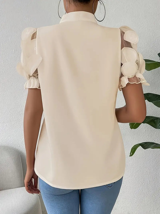 WW | Bluse mit Transparenten Puffärmeln