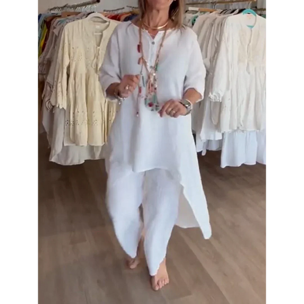 WW | Einfarbiger Leinenanzug für Frauen