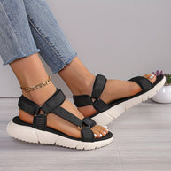 WW | Damen Sandalen: Farbblock, Rutschfest, Elegant, Leicht, Outdoor, Sommer
