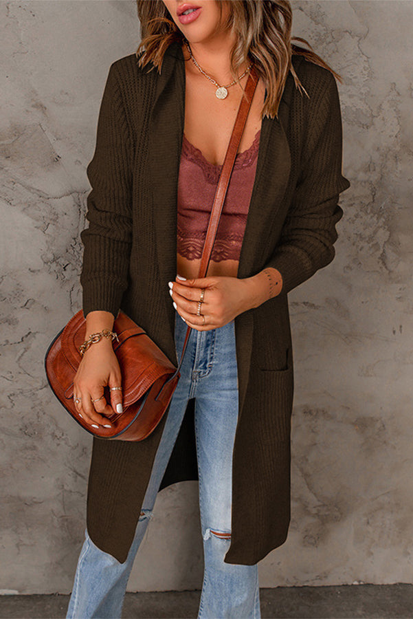 WW | Jonathan Pocketed Hood Midi Strickpullover