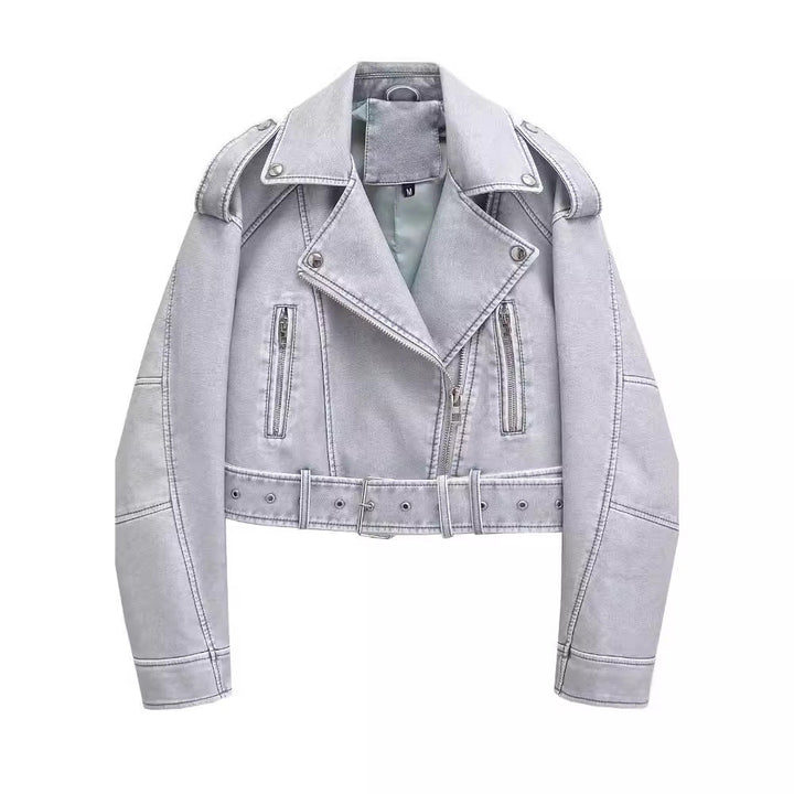 W&W Mode | Waschbare, Farbverlaufende Lederjacke Für Damen*