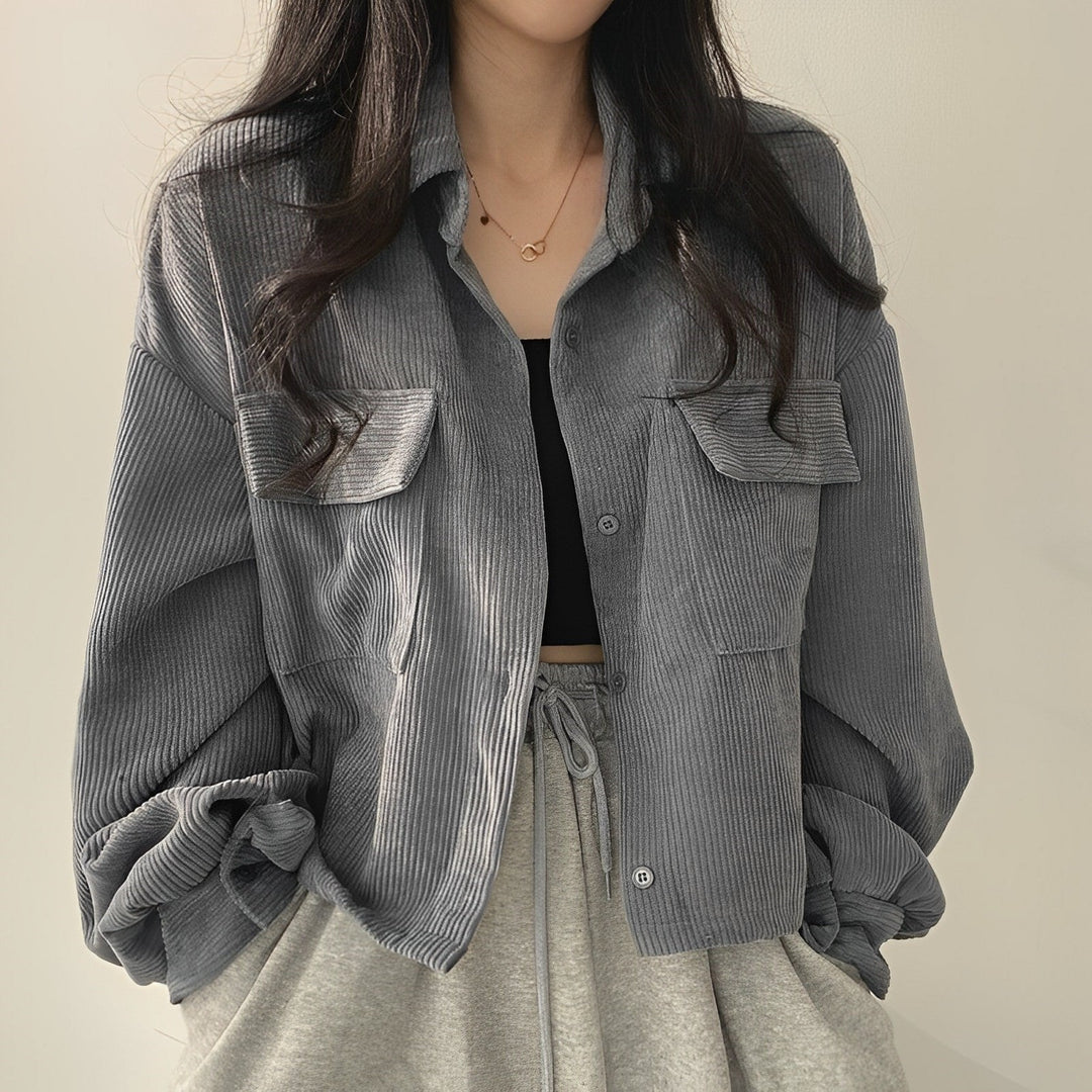 W&W Mode | Damenjacke Aus Cord Mit Kurzem Revers