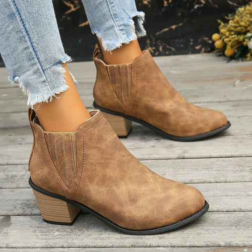 W&W Mode Stiefeletten mit Absatz - Schwarze Stiefeletten mit Absatz - Stiefeletten mit Absatz